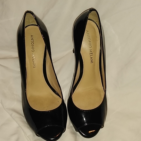 Antonio Melani black peep toe stilettos - Picture 2 of 5